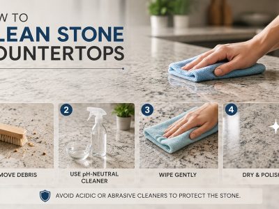 how to clean stone countertops