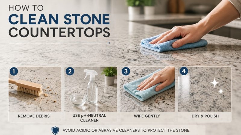how to clean stone countertops